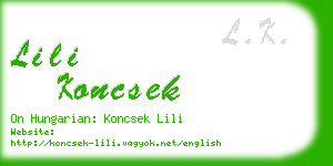 lili koncsek business card